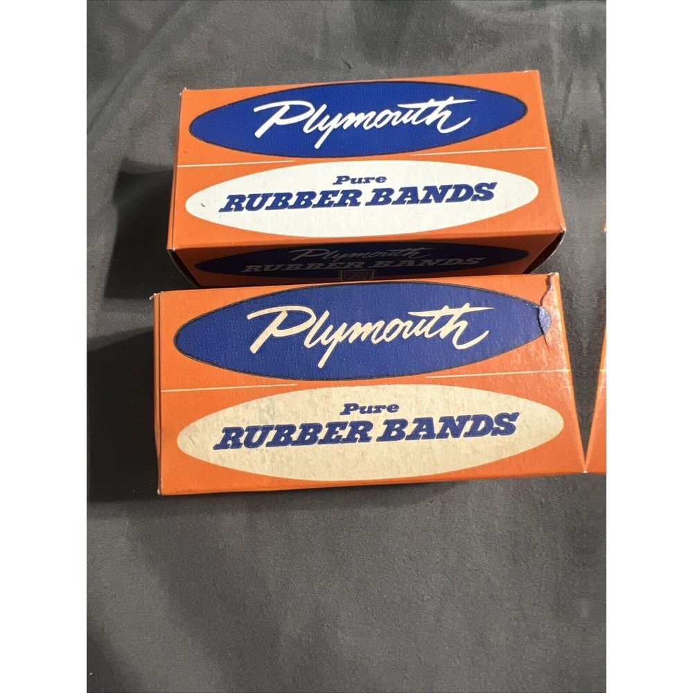 (2) Vintage Plymouth Rubber Company Rubber Bands Box Full? 1 Oz. Box Movie Prop